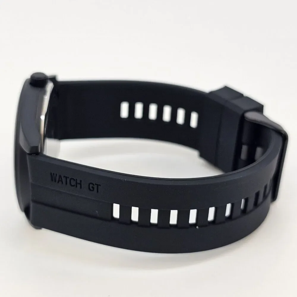 Men's Military Field Watch 42MM Black Case Black‎ Dial Black Plastic Band Straps